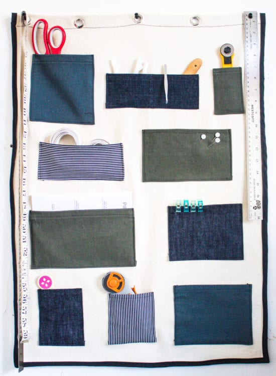 DIY pocket organizer for your wall // Easy Sewing Tutorial using scraps // Closet Core Patterns